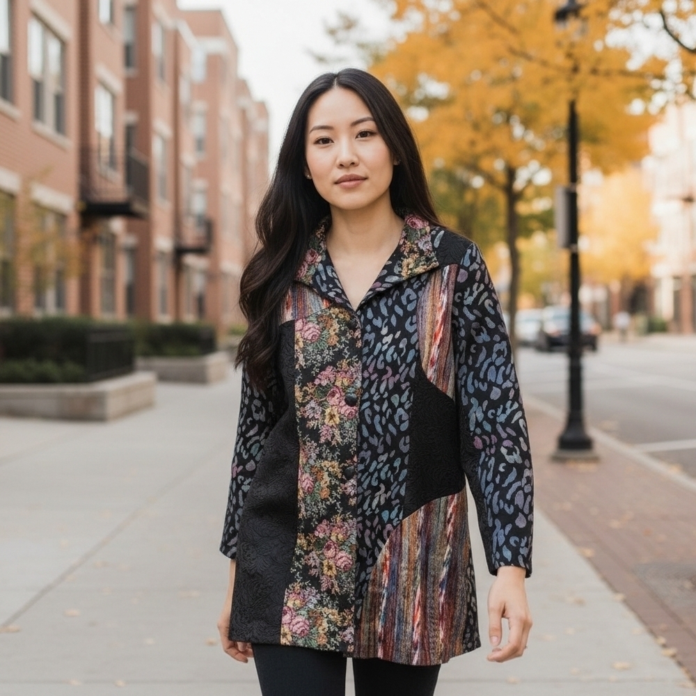 Vintage Floral Tapestry Patchwork Coat